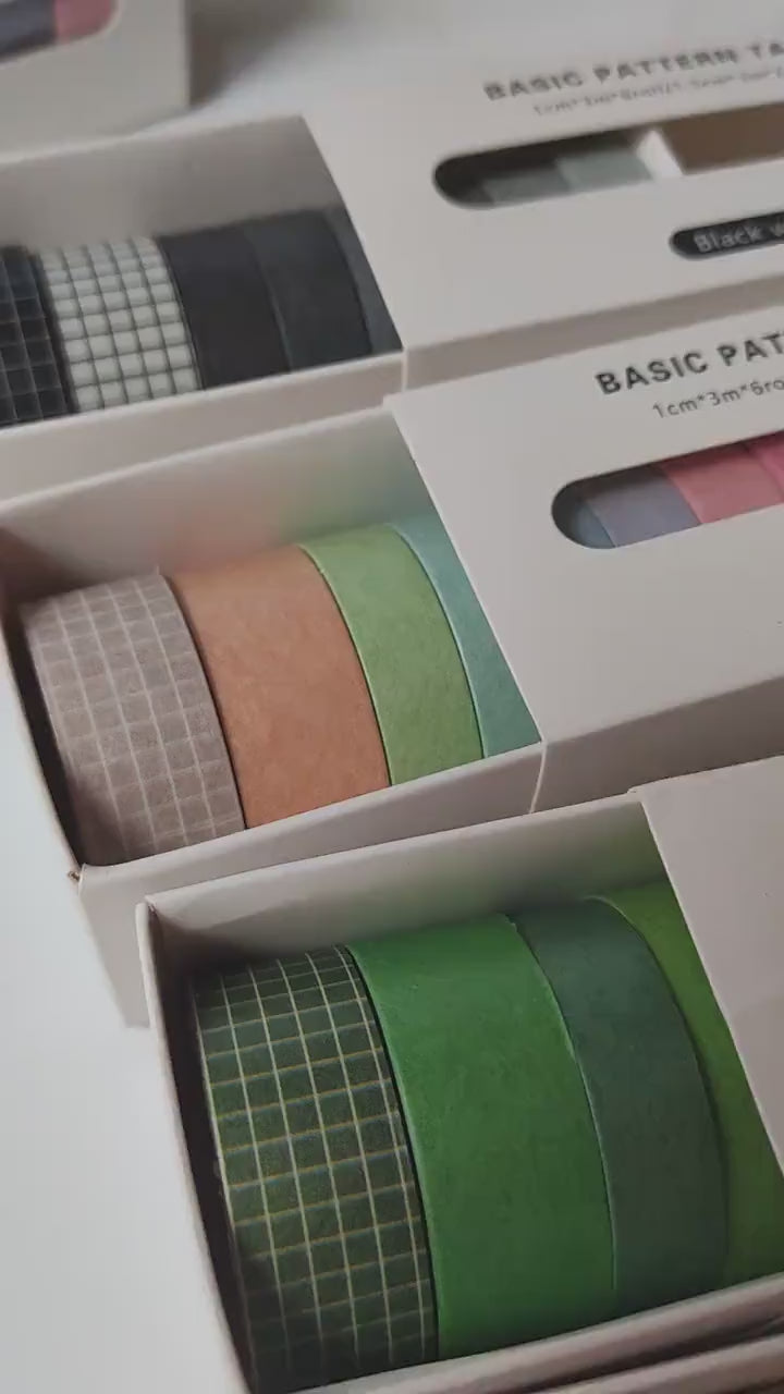 8 Rolls Basic Washi Tape Set | light color simple washi tape for sweet theme Journal deco |Candy color & Rainbow