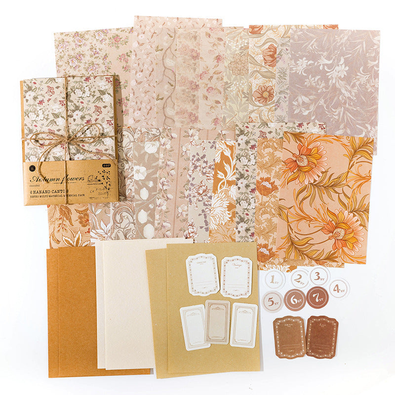 Hanano Canto Series - Vintage Mixed-Material DIY Stationery Pack (6 Styles）