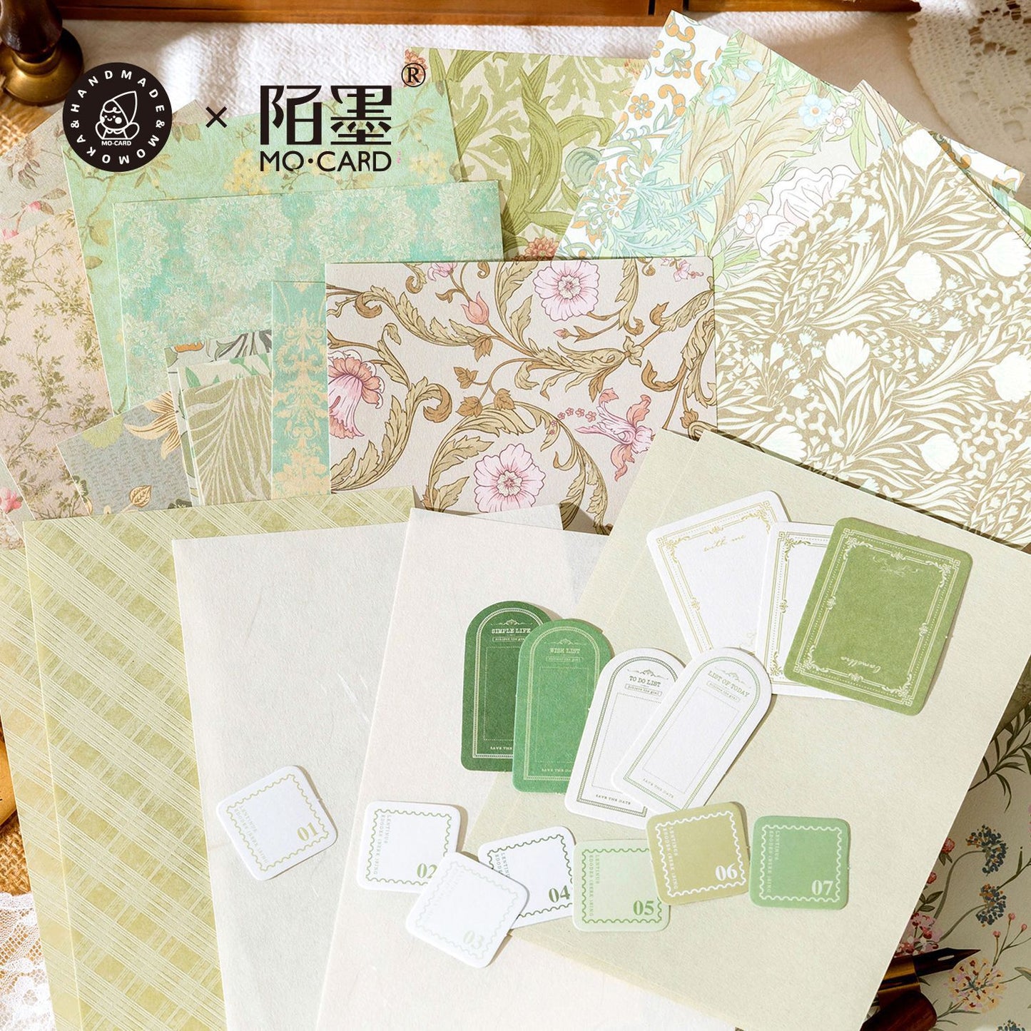 Hanano Canto Series - Vintage Mixed-Material DIY Stationery Pack (6 Styles）