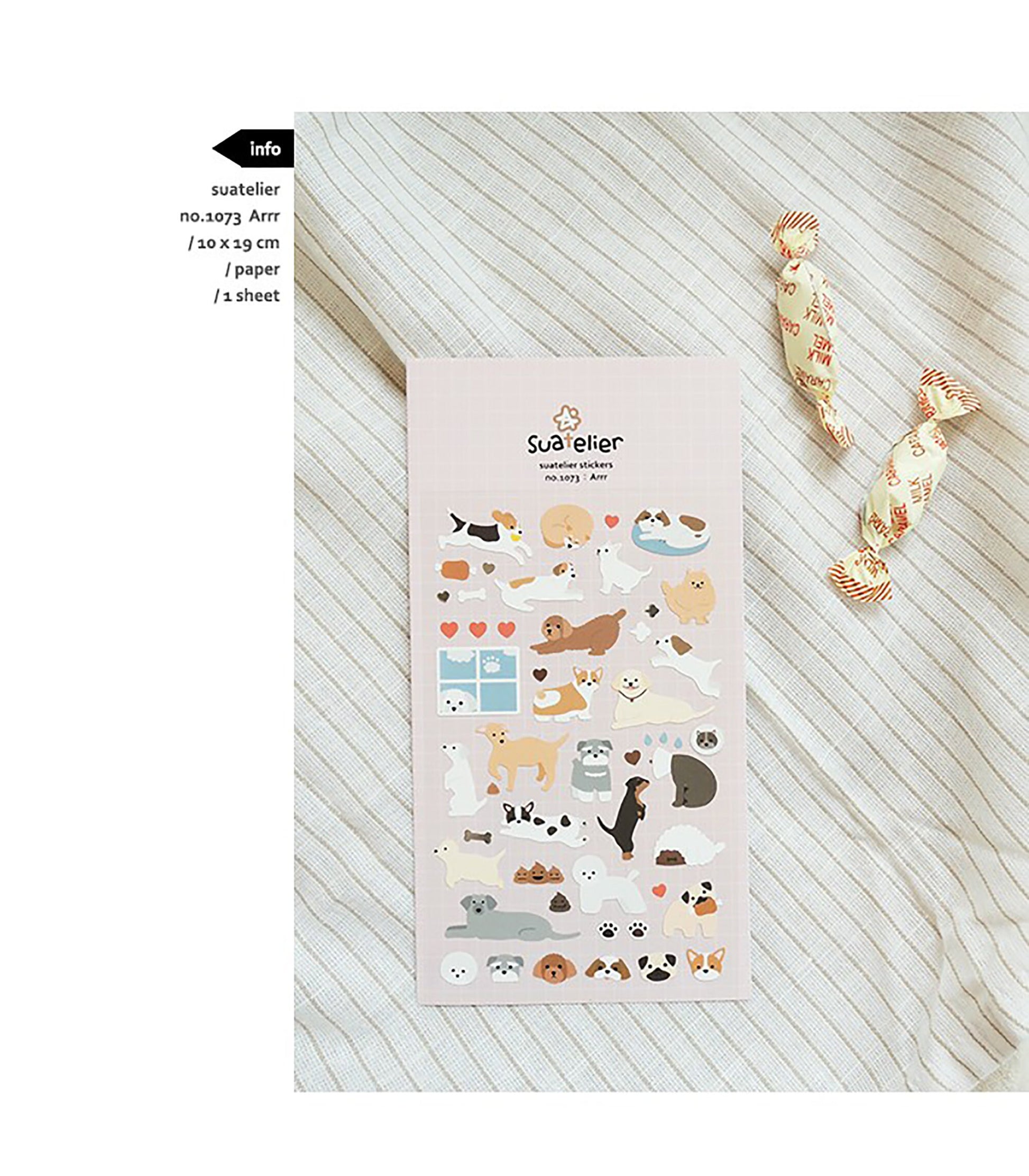 Suatelier Korean Stickers, Decorate with cute pet puppy stickers| Water proof cute Stickers #1073 Arrr