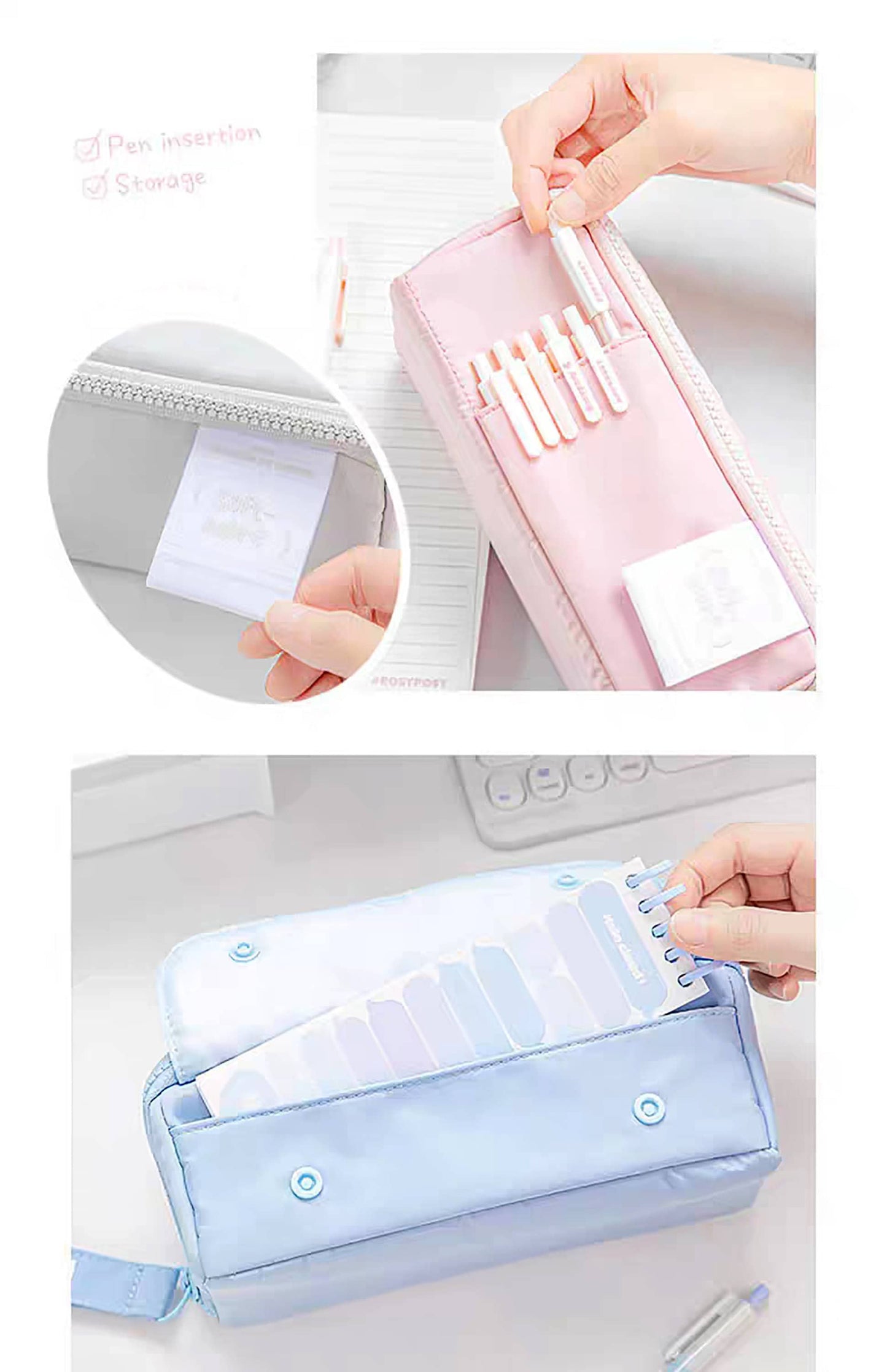 Sleek and Chic Korean Minimalist Pencil Case - Store in Style and Stay Organized!